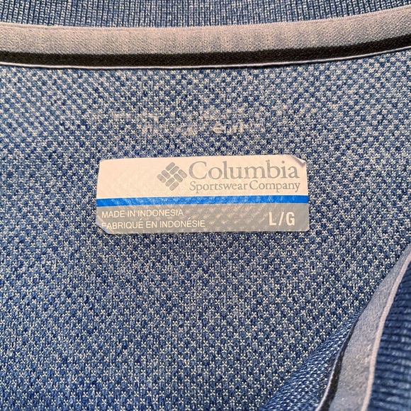Columbia Shirt Sleeve Polo Heather Blue Grey - Picture 2 of 4